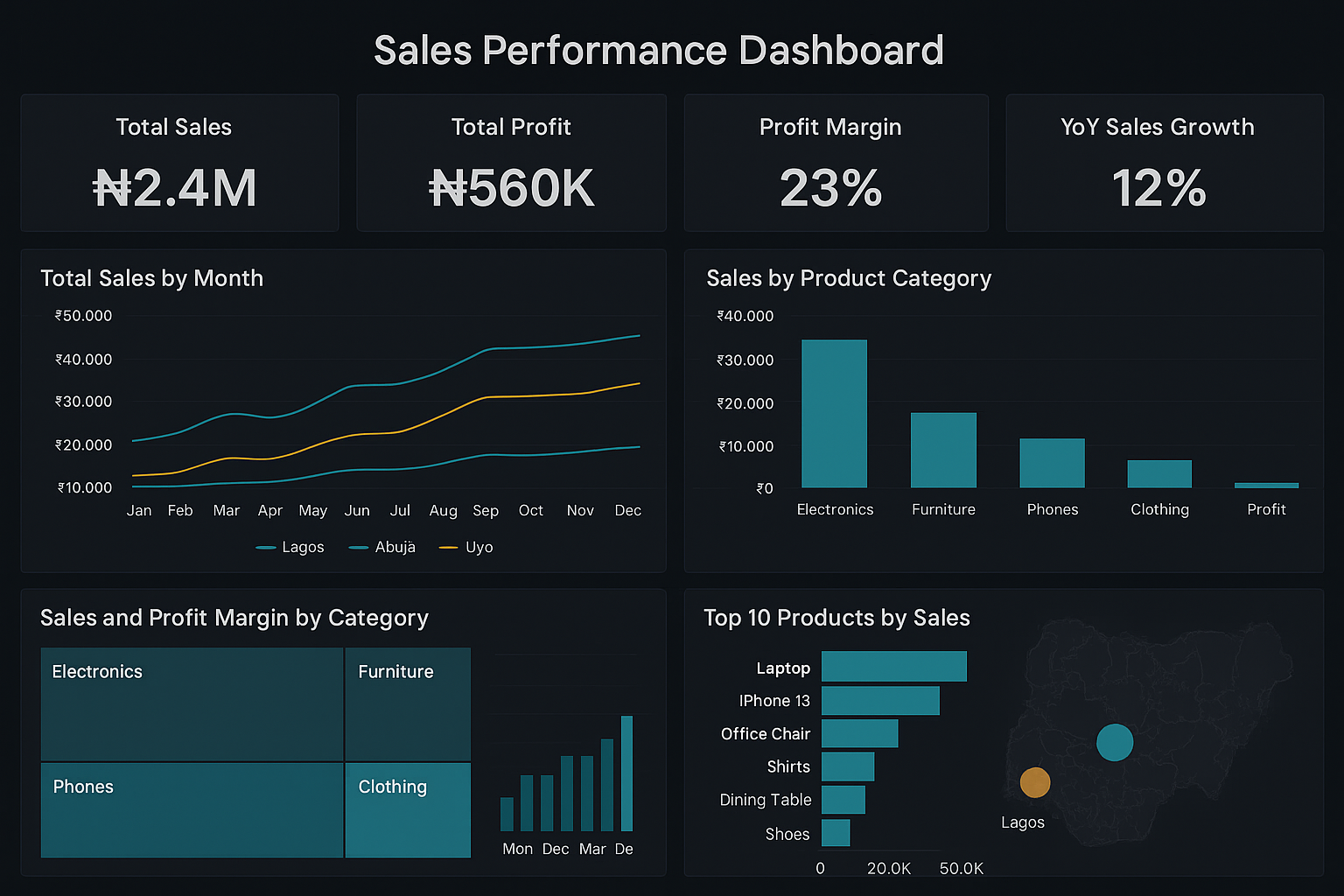 Abuja Sales Dashboard